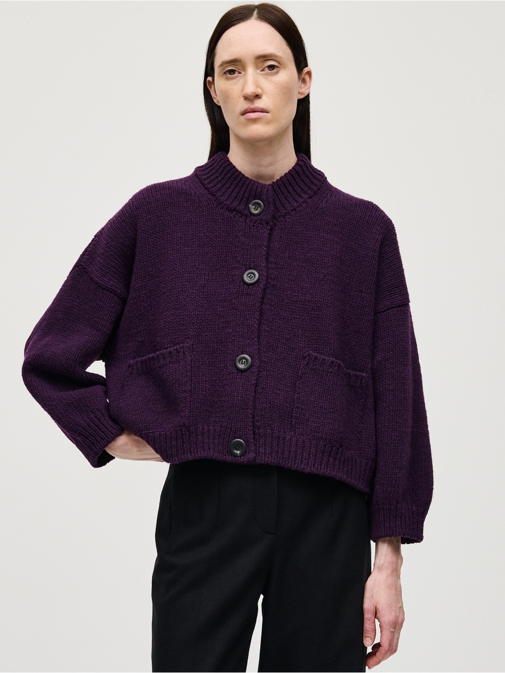 NWOT Babaa cardigan no23 púrpura